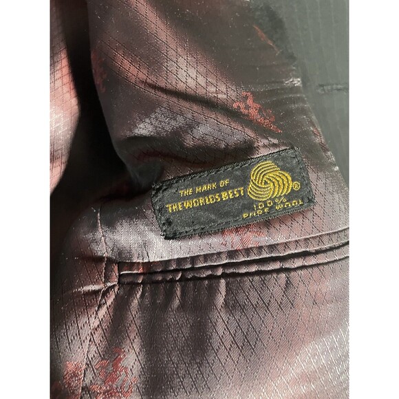 C & R Clothier Coat Blazer Men's Large Black Wool, Striped Coat - Picture 11 of 16